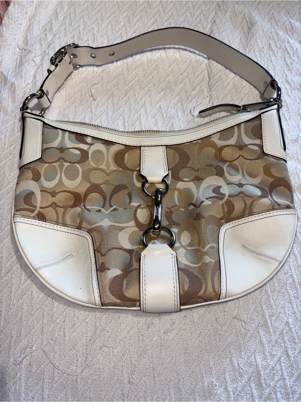 Coach Hamptons Signature Clip Hobo 1181 White Y2k Bag